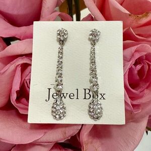 Silver Crystal Drop Earrings